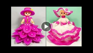 2 BEAUTIFUL FOAM DOLL CRAFT/HOW TO DECORATE DOLL WITH FOAM