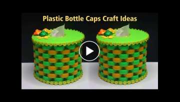 Plastic bottle caps craft ideas tissue box