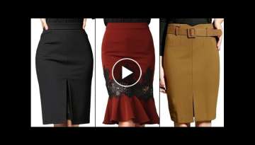Casual And Classy Office Wear Pencil Slim Skirts Design 