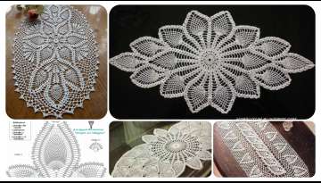 Images with beautiful designs of crochet table runners
