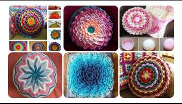 Manufacture of knitted flower cushions