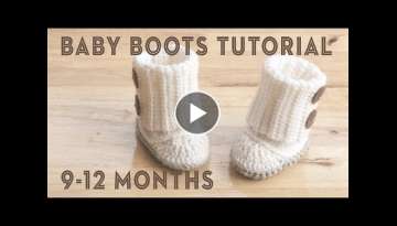 BABY BOOTS FULL CROCHET 9-12 months.