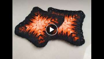How to Crochet Beautiful Mosaic square | Unique square crochet pattern - Lava