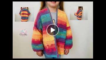CROCHET EASY CARDIGAN for Kids and Adults