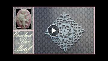 Crochet Lace Flower Motif easy pattern for beginners