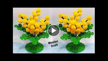  Easy Woolen Guldasta Craft/Woolen Tree Craft idea