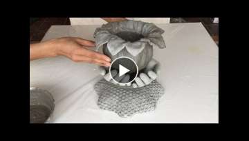 Ideas For Making Cement Pots From Gloves And Cloth 