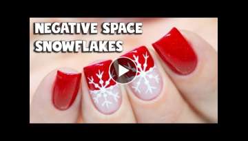 Sparkly Negative Space Snowflake Nail Art Tutorial
