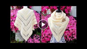 How to crochet a ladies shawl | Pure Innocence | Bag o day Crochet Tutorial #503