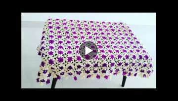 How to crochet table cloth or sofa cover