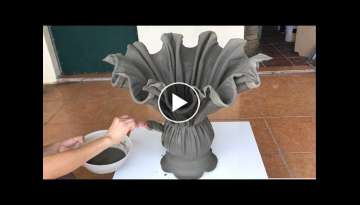 Make Unique Decorative Plant Pots From Fabric And Cement