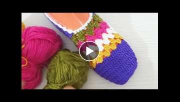 crochet colorful booties making