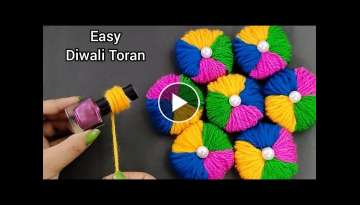 Super Easy Woolen Flower Diwali Toran 