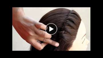 beautiful Party Wear Hairstyle For Medium Hair 2019 || Quick & Easy Part Hairstyle For Girls 2019