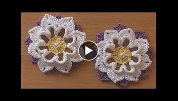 Crochet Flower VERY EASY Tutorial #3