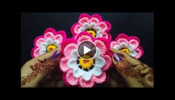 Super Easy Woolen Flower || Crochet Flowers || Woolen flower 