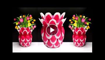 Ide Kreatif Vas Bunga Cantik dari Sendok Plastik 