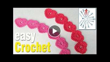 How to Crochet Hearts Cord for beginners