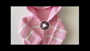 Pink Single Crochet Baby Sweater