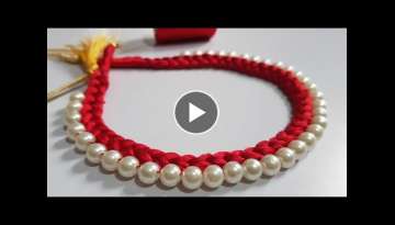 Beautiful Silk Thread Pearl Necklace 