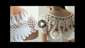 Elegant And Classy Bridal Crochet Caplet Shawl Collection 20k