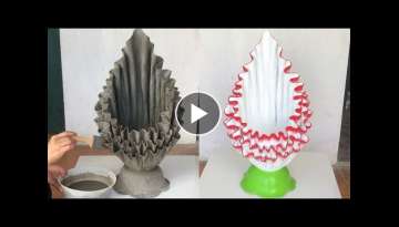 Super Unique Three-Tiered Vase Made From Fabric And Cement