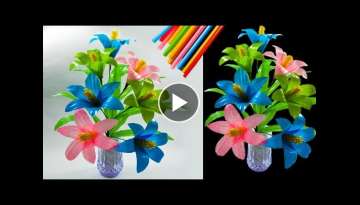  Beautiful flower decorations with straws
