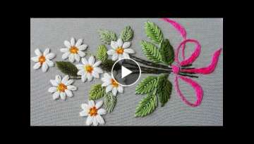 Hand Embroidery Daisy flower 