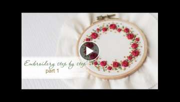 Embroidery step by step lesson rose stitch.