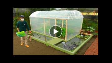 DIY cheap greenhouse combined with aquarium 