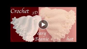 Gorro tejido con Gancho Crochet paso a paso en punto remolino de flores 3D tallermanualperu