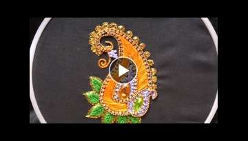 Hand embroidery .Aari style embroidery for ghagras