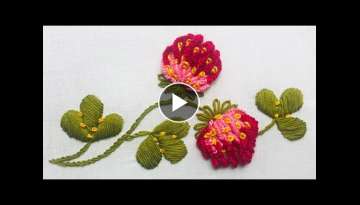 Hand Embroidery: Clover Flower Embroidery/Brazilian Embroidery