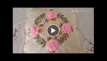 Ribbon embroidery on cushion covers