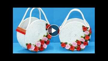 Beautiful DIY Handmade Pusre from Rope 