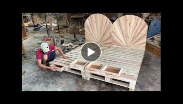 Amazing How To build A King Size pallet Bed Extremely Simple and Beautiful 