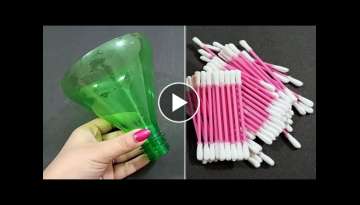 3 Amazing Home Decor Ideas Using Plastic bottle and Cotton Buds