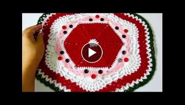 Carpeta tejida a crochet con Santas Tejido Para Navidad