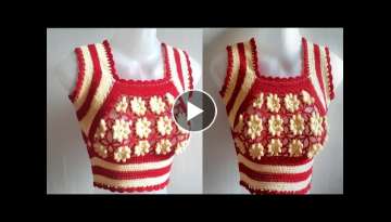 Crochet#Attrectivehomecreation#blouse How to make a beautiful crochet blouse of flower pattern n...