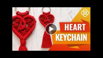  Macrame Heart Shape Keychain