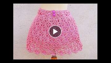 Crochet flower skirt for girls 