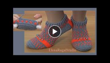 Colorful Slipper Socks Pattern 23K