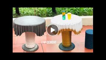  How to make a Coffee table from Cement and Old Towels at home 