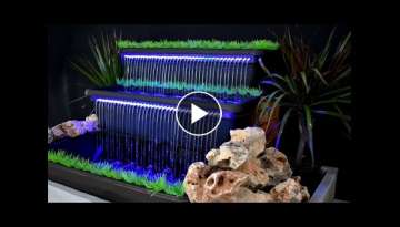 How to make Beautiful Waterfall Fountain with LED light 