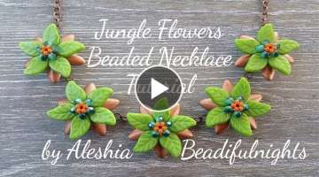 Jungle Flowers Beaded Necklace Tutorial