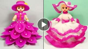 2 BEAUTIFUL FOAM DOLL CRAFT/HOW TO DECORATE DOLL WITH FOAM