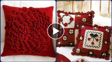 most beautiful hand knitted crochet cushion cover design patterns