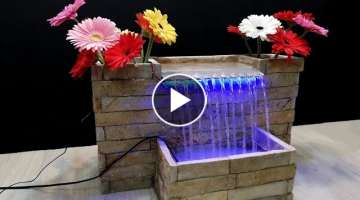 How to make Waterfall Fountain with Stone very easy 
