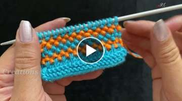 Knitting beautiful double col seed stitch 