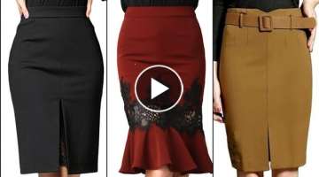 Casual And Classy Office Wear Pencil Slim Skirts Design 